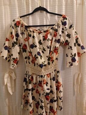 J for Justify Cream Floral Off-Shoulder Jumpsuit